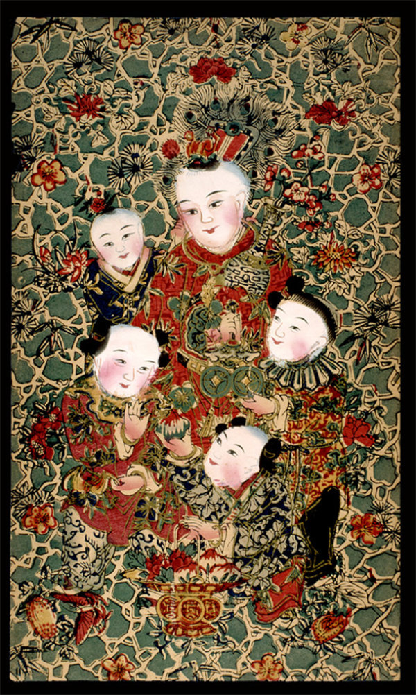 中國(guó)風(fēng)傳統(tǒng)精美色彩艷麗的年畫(huà)