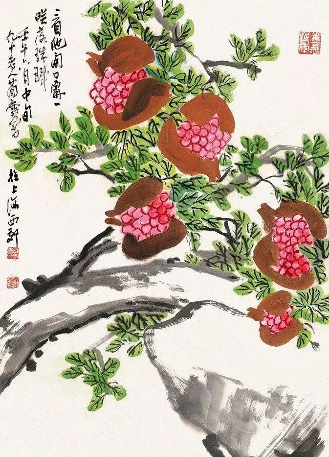 32幅曹簡樓國畫石榴圖：石榴令人垂涎欲滴！