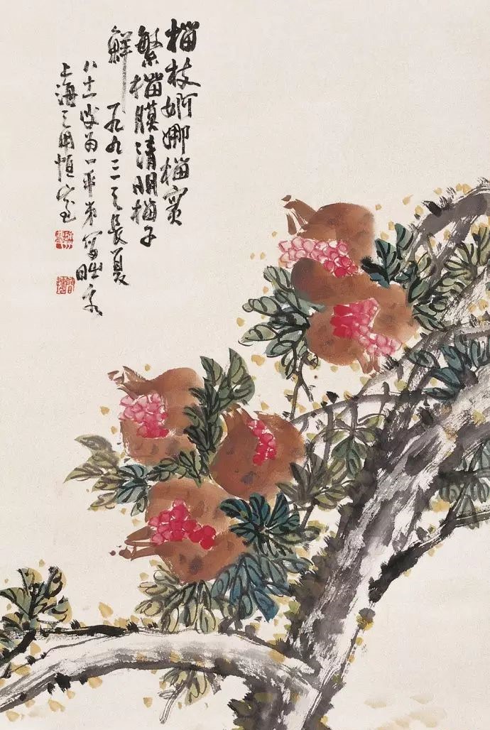 32幅曹簡樓國畫石榴圖：石榴令人垂涎欲滴！
