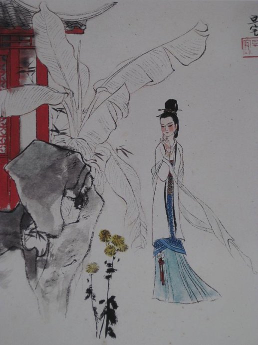 十二詩人畫像冊，劉旦宅是最清秀俊逸的畫家