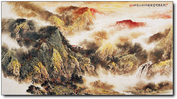 巍峨大氣的山水風(fēng)景水墨國(guó)畫作品欣賞