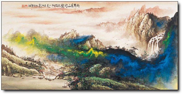 巍峨大氣的山水風(fēng)景水墨國(guó)畫作品欣賞