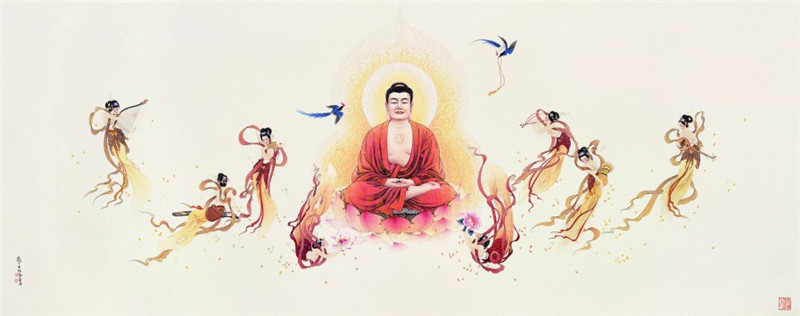 佛像畫(huà)家李唐工筆畫(huà)羅漢圖