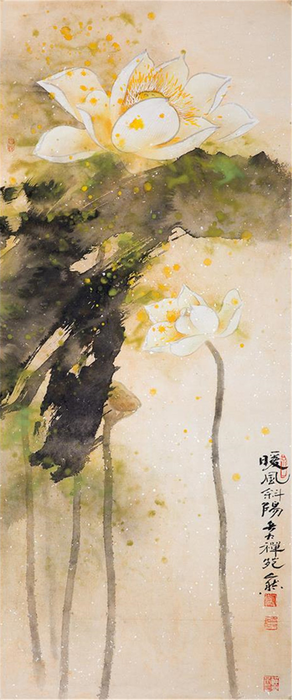 金香典雅荷花國畫藝術欣賞