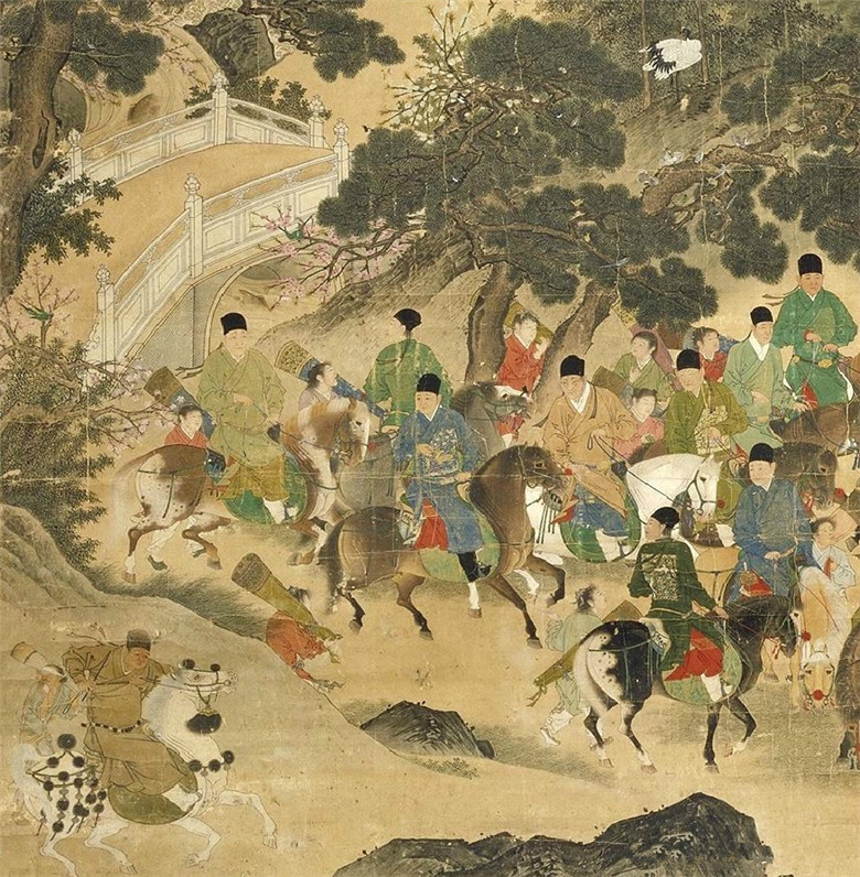 商喜《宣宗出獵圖》國(guó)畫(huà)狩獵圖欣賞