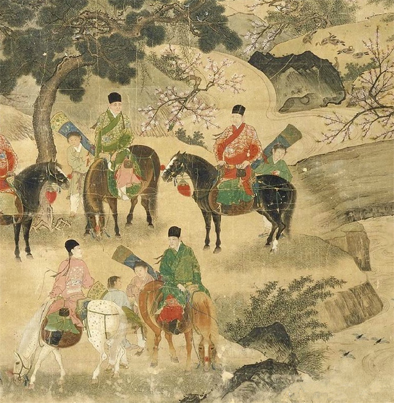 商喜《宣宗出獵圖》國(guó)畫(huà)狩獵圖欣賞
