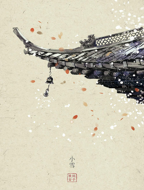 唯美古風(fēng)圖片壁紙素材，有意境的屋檐之美!