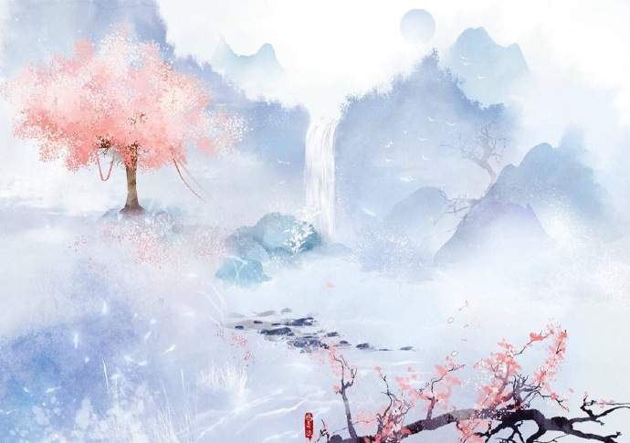 花香滿溢的古風圖片，春天意境的唯美古風圖片