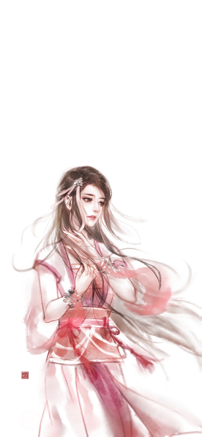 簡約古風(fēng)女子手機(jī)壁紙圖，唯美古風(fēng)女子圖片