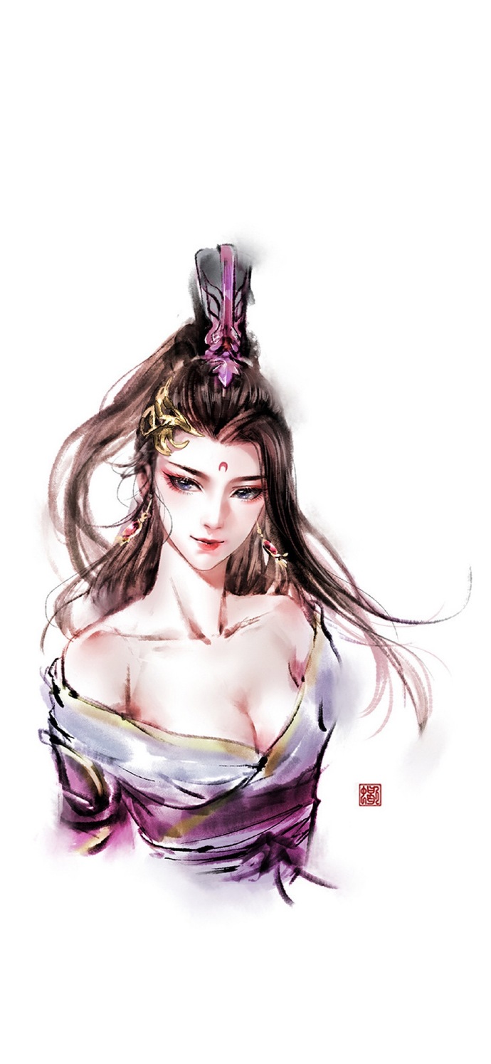 簡約古風(fēng)女子手機(jī)壁紙圖，唯美古風(fēng)女子圖片