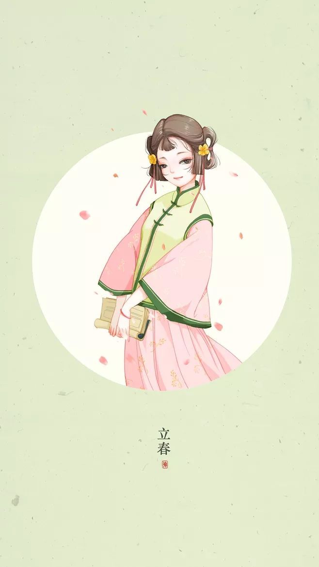 二十四節(jié)氣美人圖，唯美古風(fēng)手機(jī)壁紙圖集