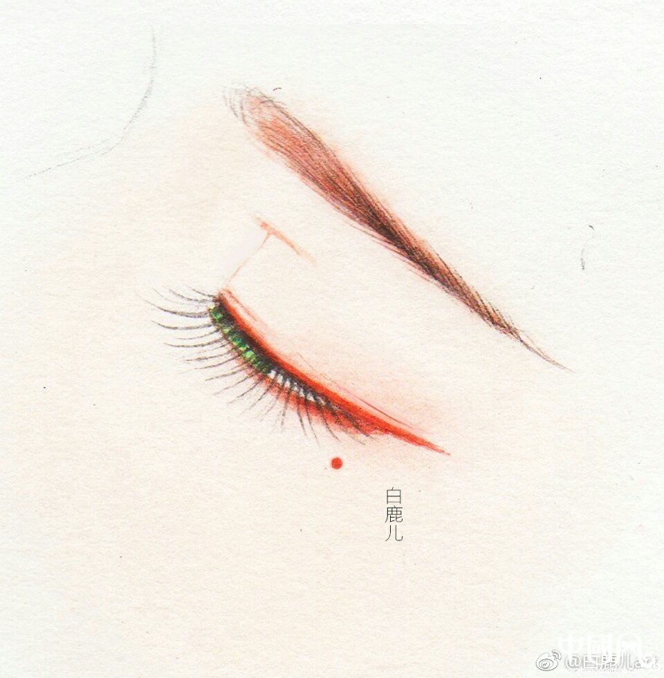 閉眼女子眉眼繪畫圖集，唯美眼睛古風(fēng)圖片