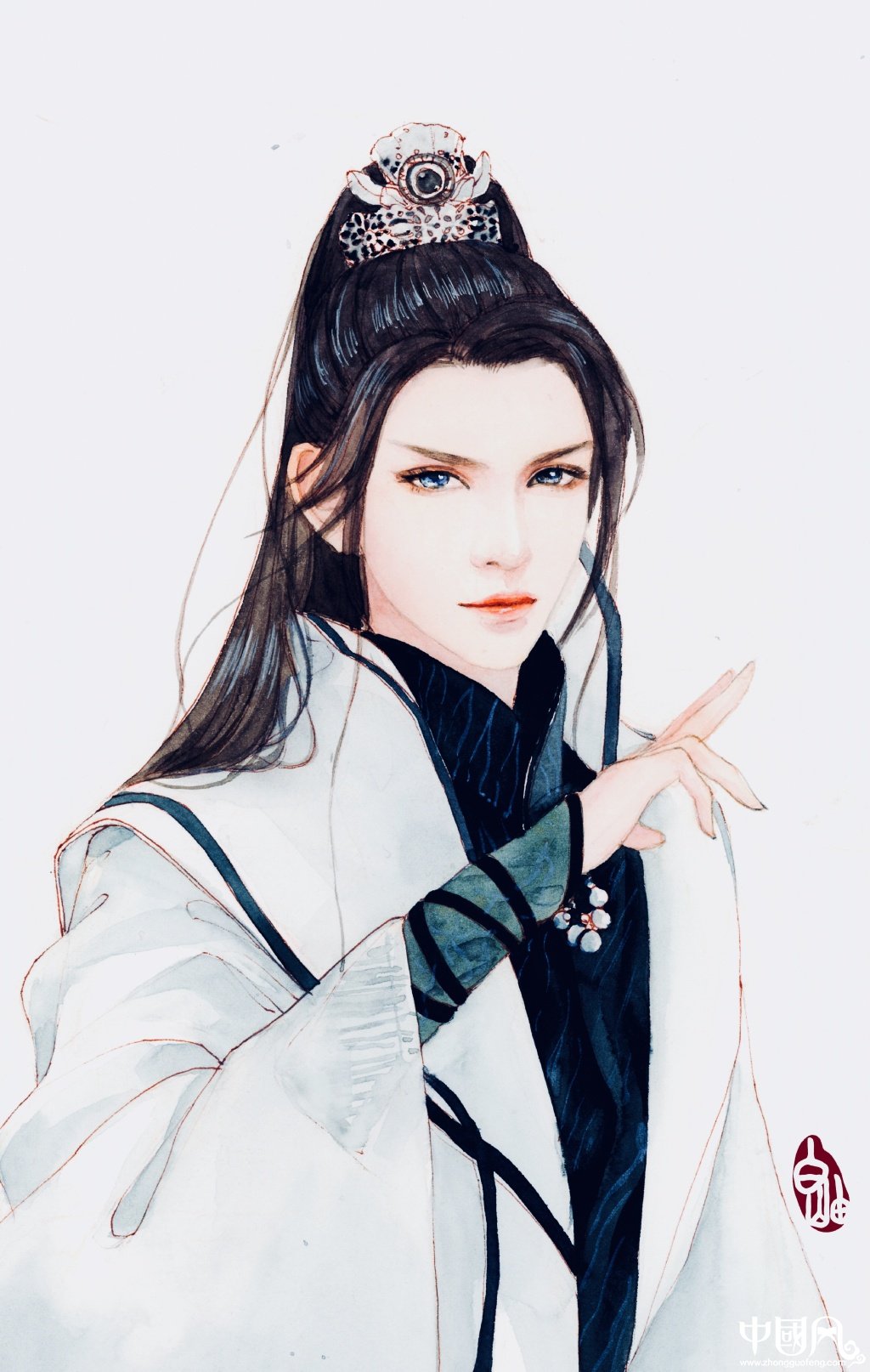 超詳細(xì)古風(fēng)美男上色步驟圖，可收藏做臨摹圖集
