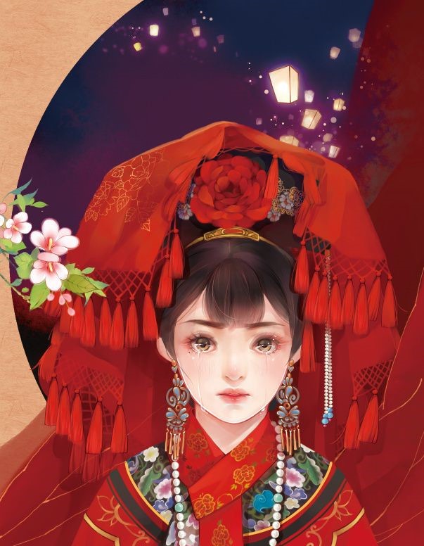 6張唯美古風圖片：一襲紅衣、披妝待嫁