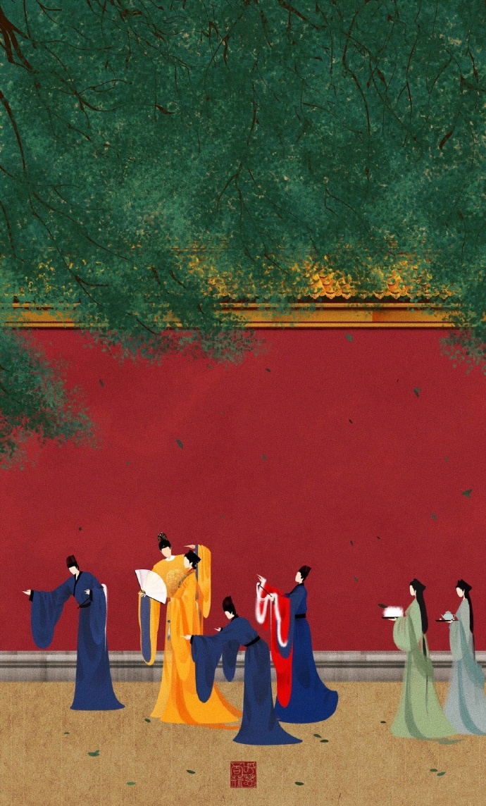 高清無臉古風插畫欣賞，令人遐想的手繪插畫圖