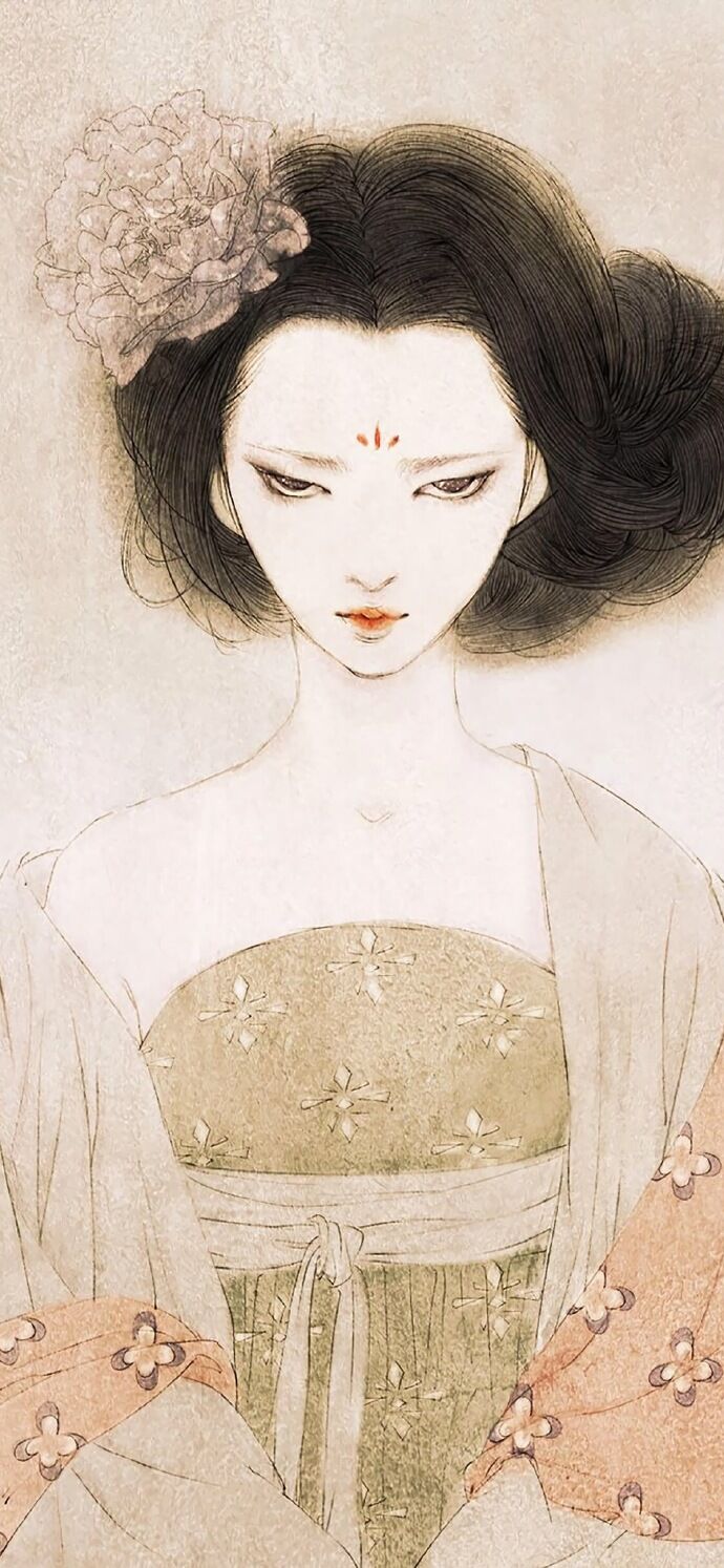 仕女古風(fēng)手機(jī)壁紙插畫，別樣的古風(fēng)女子風(fēng)情