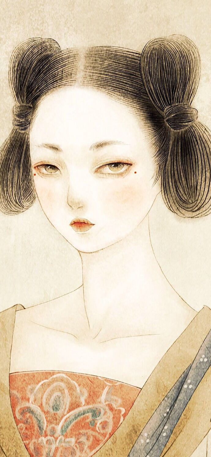 仕女古風(fēng)手機(jī)壁紙插畫，別樣的古風(fēng)女子風(fēng)情