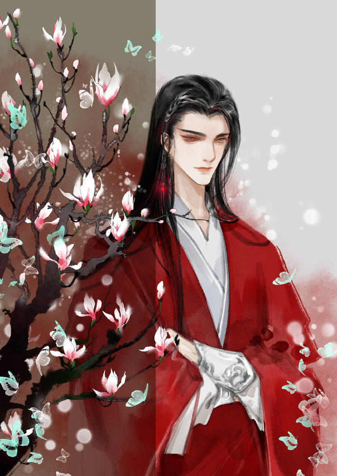 10張古風(fēng)美男子圖集，如此驚艷的紅衣之美