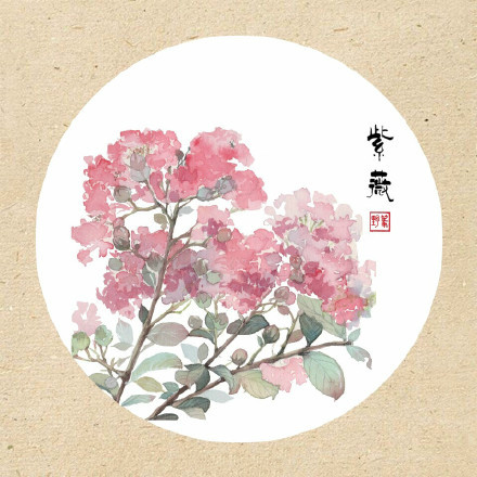 清新古風(fēng)花卉插畫，可作頭像的花卉插畫圖片