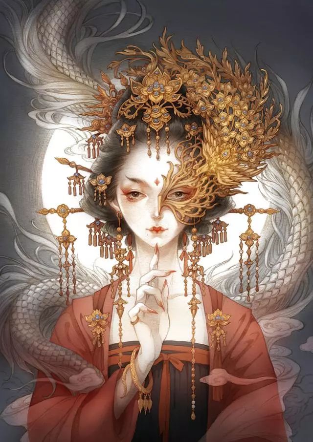 古風(fēng)美人插畫，一顰一笑令人神魂顛倒！