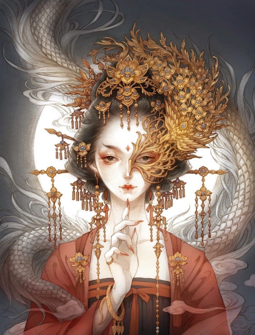 古風(fēng)美人插畫，一顰一笑令人神魂顛倒！