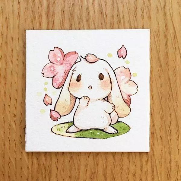 一組小兔子萌寵插畫：萌萌噠真可愛！