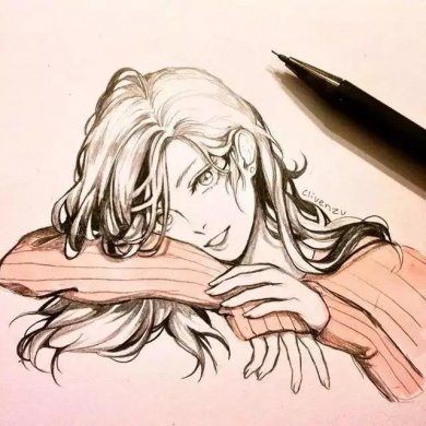 手繪鉛筆人物插畫，超級美吧！