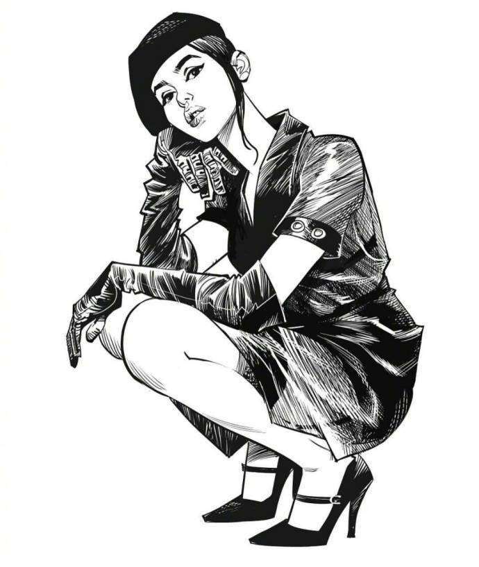 9款性感的黑白女郎插畫，嫵媚的美!