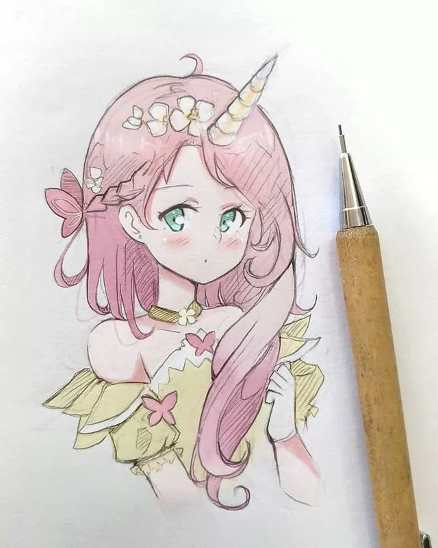 清新可愛美少女插畫，萌化你的心！