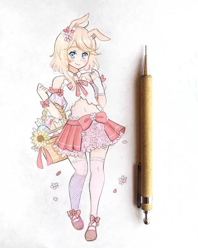 清新可愛美少女插畫，萌化你的心！