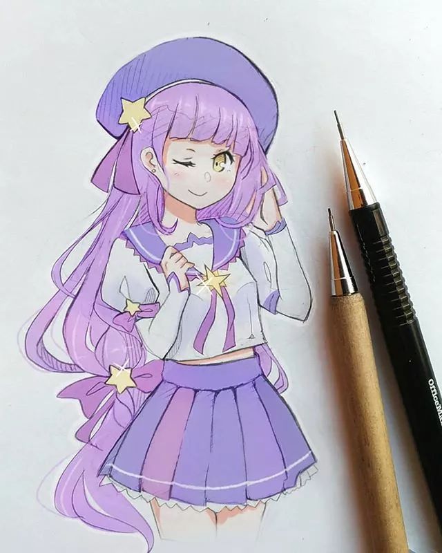 清新可愛美少女插畫，萌化你的心！