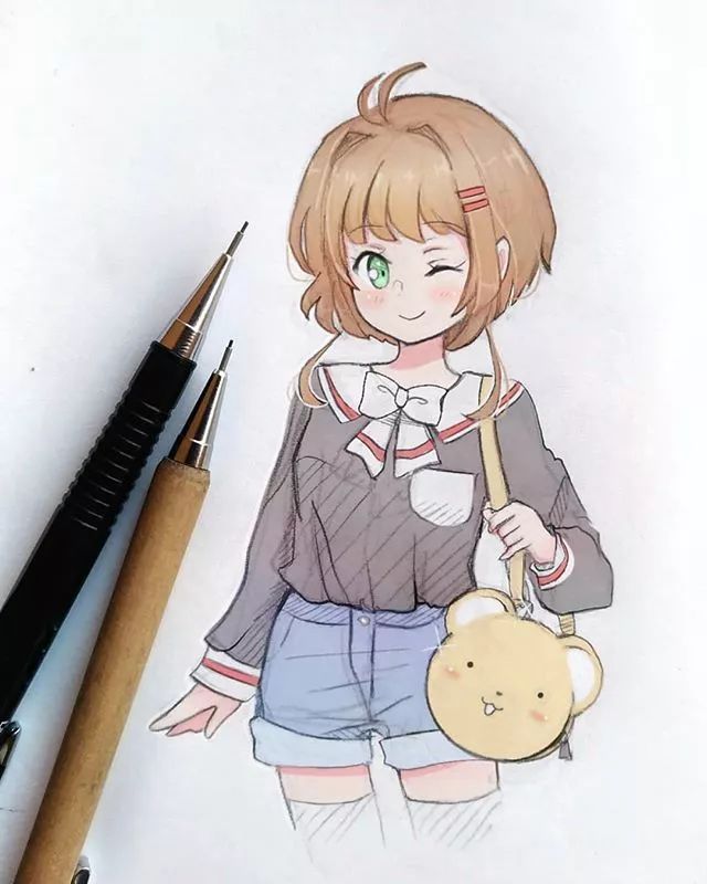清新可愛美少女插畫，萌化你的心！