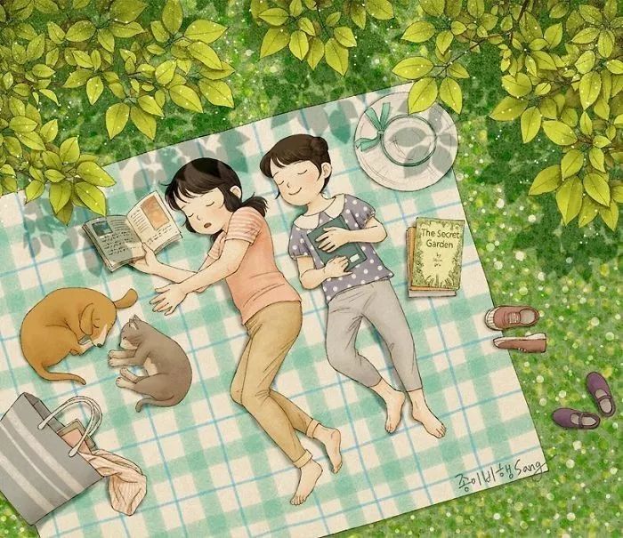 暖心插畫：有你的陪伴，童年從來不孤單