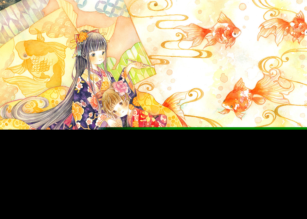 一組少女風(fēng)的日系水彩插畫：清新唯美萌妹紙