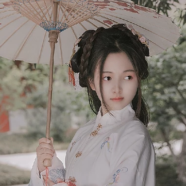 甜美可愛帶傘團(tuán)扇女生頭像，唯美古風(fēng)真人頭像
