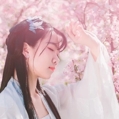 海棠花開女生頭像，唯美古風真人頭像