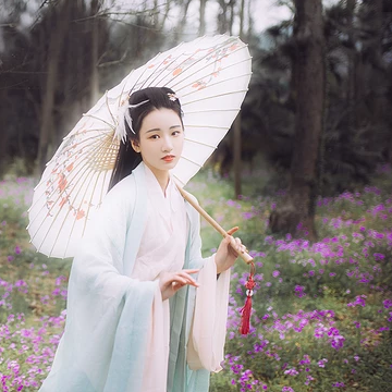 清新花朵帶傘女生頭像，唯美古風(fēng)真人頭像