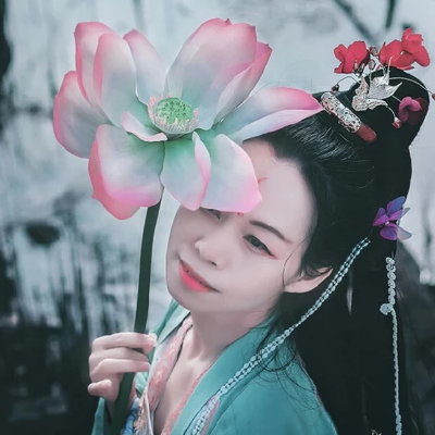 蓮花花開(kāi)女生頭像，唯美古風(fēng)真人頭像
