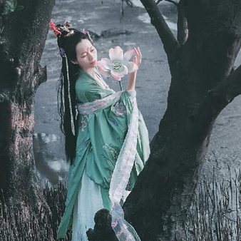 蓮花花開(kāi)女生頭像，唯美古風(fēng)真人頭像