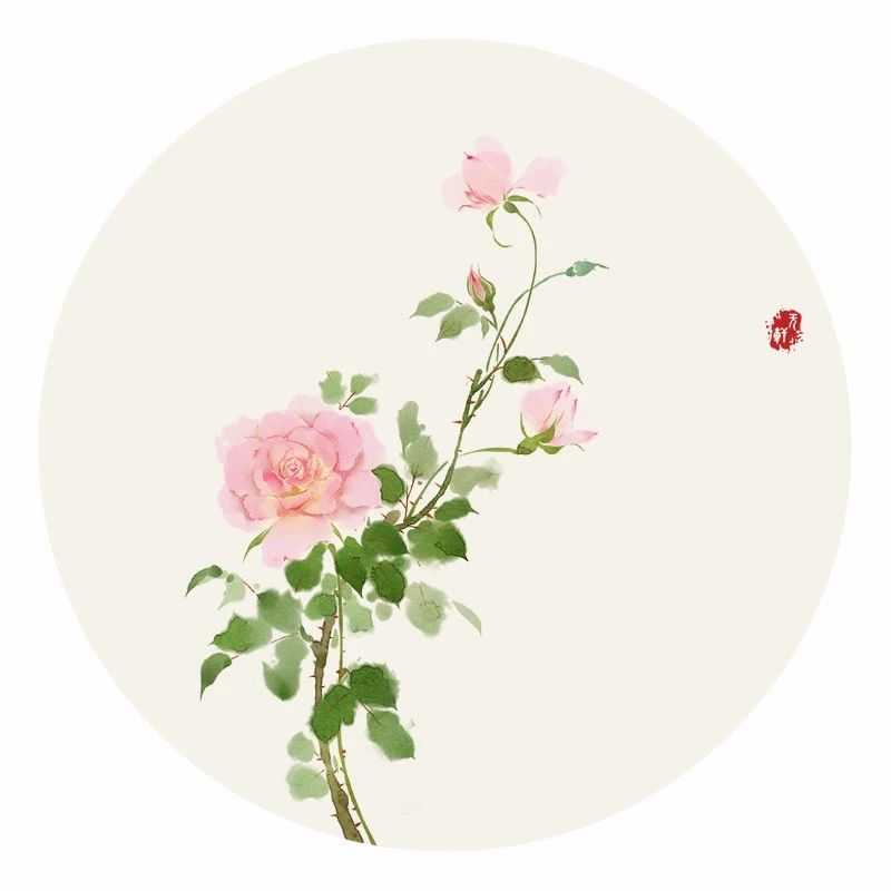 清新古風花卉插畫，清雅如詩的插畫圖片