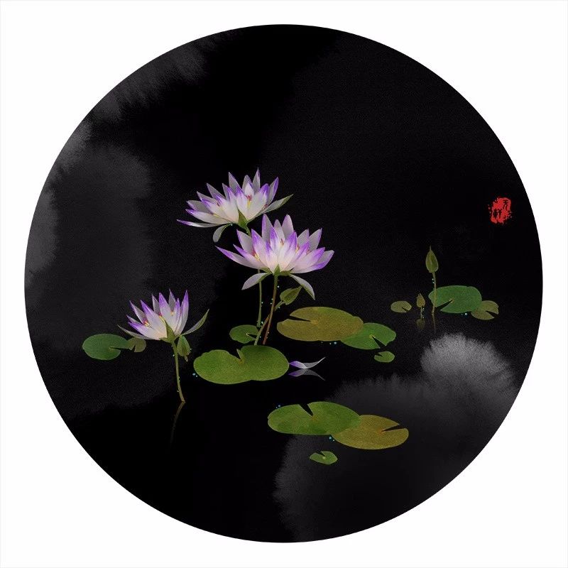清新古風花卉插畫，清雅如詩的插畫圖片