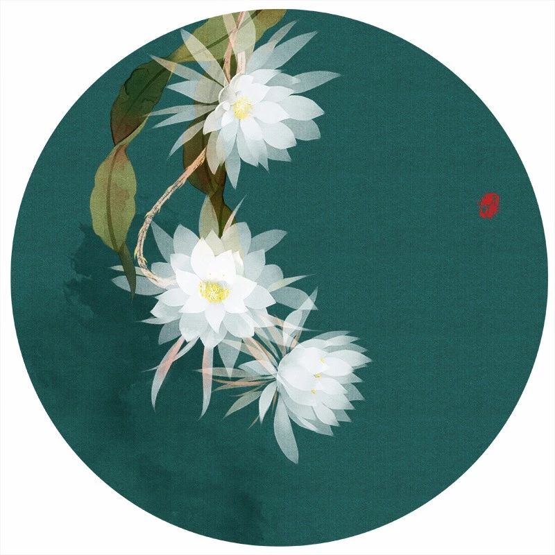 清新古風花卉插畫，清雅如詩的插畫圖片