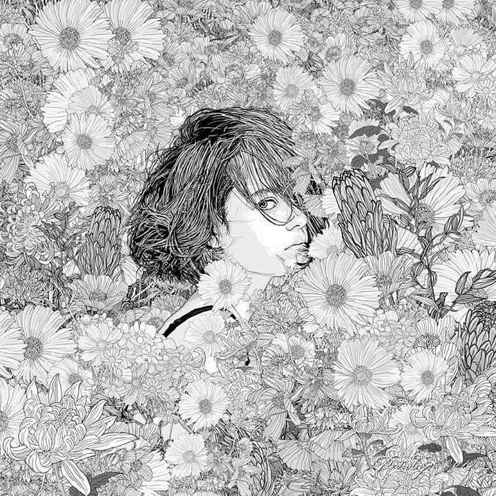 美人與花插畫：用線條淋漓盡致展現(xiàn)女性魅力！