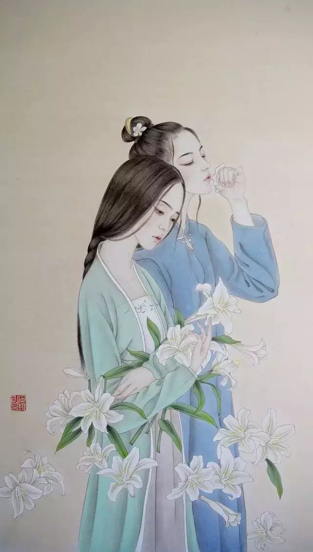 古風(fēng)詩意手繪插畫：一場(chǎng)風(fēng)花雪月任飄搖美！