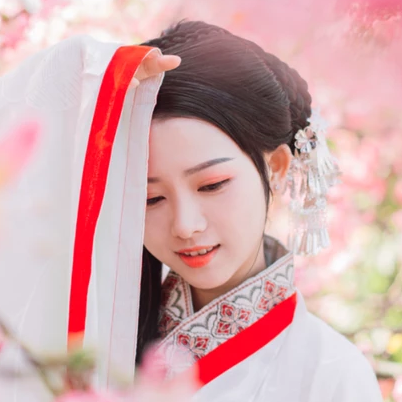 超仙粉色女生頭像，唯美古風真人頭像
