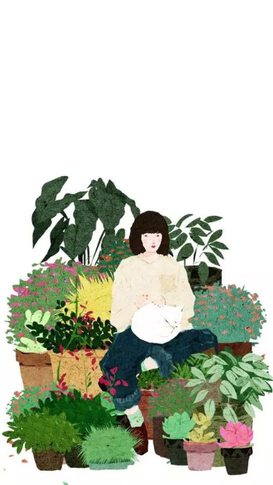 唯美小清新可愛(ài)人物插畫(huà)壁紙