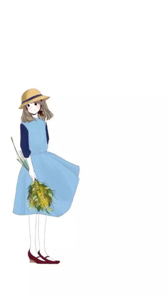 唯美小清新可愛(ài)人物插畫(huà)壁紙