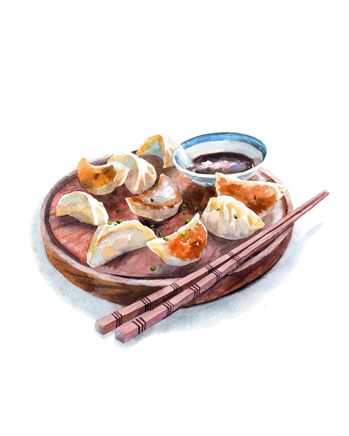 精致逼真的食物水彩插畫，淡雅手繪插畫圖片