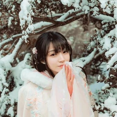 白雪飄落清新氣質(zhì)女生頭像，唯美古風(fēng)真人頭像