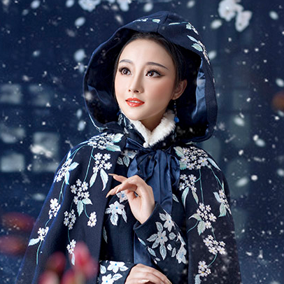 優(yōu)雅賞雪帶傘女生頭像，唯美古風(fēng)真人頭像